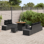 Set de Sofá de Jardín  de 8 Piezas con Cojines Negro Poliratán Acacia | Foro24.es | Tu tienda online para hogar, jardín y más Foro24.es