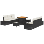 Conjunto de Sofá de Jardín de 9 Piezas con Cojines Negro Poliratán Acacia de , Sofás de exterior - Ref: Foro24-3362735, Preci...