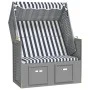 Strandkorb Strandkorb mit PE-Rattan-Baldachin und blau-weißem Holz von vidaXL, Liegen - Ref: Foro24-318651, Preis: 268,51 €, ...