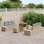 Conjunto de Sofá de Jardín de 9 Piezas con Cojines Beige de Poliratán Acacia | Foro24.es | Tu tienda online para hogar, jardín y más Foro24.es