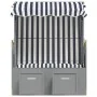 Silla playa Strandkorb con dosel ratán PE y madera azul blanco de vidaXL, Tumbonas - Ref: Foro24-318651, Precio: 268,79 €, De...