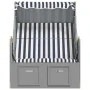 Silla playa Strandkorb con dosel ratán PE y madera azul blanco de vidaXL, Tumbonas - Ref: Foro24-318651, Precio: 268,79 €, De...