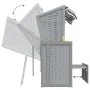Silla playa Strandkorb con dosel ratán PE y madera azul blanco de vidaXL, Tumbonas - Ref: Foro24-318651, Precio: 268,79 €, De...