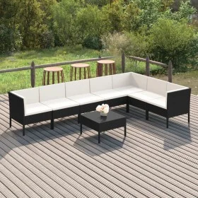 8-teiliges Gartenmöbel-Set und schwarze synthetische Rattankissen von vidaXL, Gartensets - Ref: Foro24-3094428, Preis: 627,72...