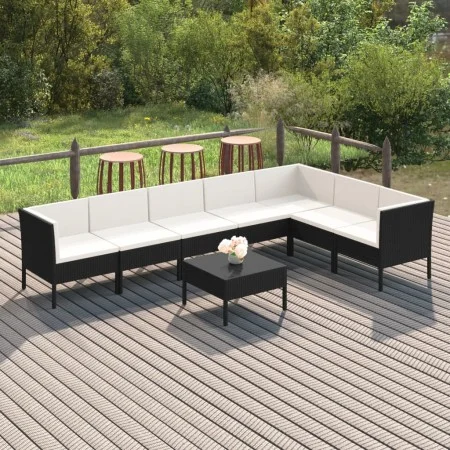 8-piece garden furniture set and black synthetic rattan cushions by vidaXL, Garden sets - Ref: Foro24-3094428, Price: 627,72 ...