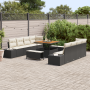 Conjunto de Sofá de Jardín de 11 piezas con Cojines Negro Polirratán Acacia de , Sofás de exterior - Ref: Foro24-3362765, Pre...