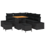 Conjunto de Sofá de Jardín de 8 Piezas con Cojines Ratán Versátil Acacia Negro | Foro24.es | Tu tienda online para hogar, jardín y más Foro24.es