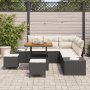 Juego de sofá de jardín de 8 piezas con cojines en negro y poliratán de , Sofás de exterior - Ref: Foro24-3362780, Precio: 53...