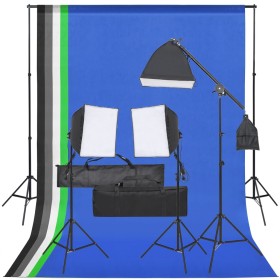 Kit de estudio fotográfico con set de luces y fondo