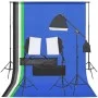 Photo studio kit with lighting set and background by vidaXL, Flashes and studio lighting - Ref: Foro24-3094698, Price: 219,32...