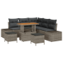Set de Sofá de Jardín de 8 Piezas con Cojines Gris Poliratán Acacia | Foro24.es | Tu tienda online para hogar, jardín y más Foro24.es