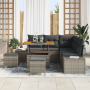 Set de Sofá de Jardín de 8 Piezas con Cojines Gris Poliratán Acacia | Foro24.es | Tu tienda online para hogar, jardín y más Foro24.es