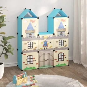 Children's cube shelf with 8 blue PP compartments by vidaXL, Shoe racks and shoe organizers - Ref: Foro24-340583, Price: 61,9...