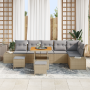 Sofá de Jardín de 9 Piezas con Cojines Beige Ratán de , Sofás de exterior - Ref: Foro24-3362802, Precio: 614,74 €, Descuento: %