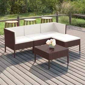 5-piece garden furniture set and brown synthetic rattan cushions by vidaXL, Garden sets - Ref: Foro24-3094375, Price: 325,03 ...