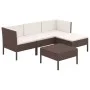 5-teiliges Gartenmöbel-Set und braune Kissen aus synthetischem Rattan von vidaXL, Gartensets - Ref: Foro24-3094375, Preis: 30...