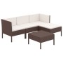 5-teiliges Gartenmöbel-Set und braune Kissen aus synthetischem Rattan von vidaXL, Gartensets - Ref: Foro24-3094375, Preis: 30...