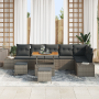 Juego de Sofás de Jardín  de 9 Piezas con Cojines Gris Poliratán Acacia | Foro24.es | Tu tienda online para hogar, jardín y más Foro24.es