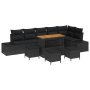 Set de Sofá de Jardín de 10 piezas con Cojines Negro Poliratán Acacia de , Sofás de exterior - Ref: Foro24-3362809, Precio: 6...