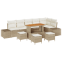 Juego de Sofás de Jardín de 10 Piezas con Cojines Beige Poliratán Acacia | Foro24.es | Tu tienda online para hogar, jardín y más Foro24.es