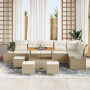 Juego de Sofás de Jardín de 10 Piezas con Cojines Beige Poliratán Acacia | Foro24.es | Tu tienda online para hogar, jardín y más Foro24.es