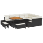Conjunto de Sofás de Jardín de 12 Piezas con Cojines Negro Poliratán Acacia de , Sofás de exterior - Ref: Foro24-3362815, Pre...