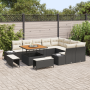 Conjunto de Sofás de Jardín de 12 Piezas con Cojines Negro Poliratán Acacia de , Sofás de exterior - Ref: Foro24-3362815, Pre...