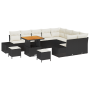 Conjunto de Sofá de Jardín de 12 Piezas con Cojines Negro Poliratán Acacia de , Sofás de exterior - Ref: Foro24-3362820, Prec...