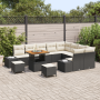 Conjunto de Sofá de Jardín de 12 Piezas con Cojines Negro Poliratán Acacia de , Sofás de exterior - Ref: Foro24-3362820, Prec...
