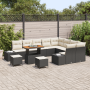 Juego de Sofás de Jardín de 12 Piezas con Cojines Negro Poliratán Acacia de , Sofás de exterior - Ref: Foro24-3362825, Precio...