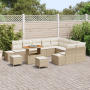 Conjunto de Sofá de Jardín de 12 Piezas con Cojines Beige Poliratán Acacia de , Sofás de exterior - Ref: Foro24-3362826, Prec...