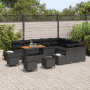 Conjunto de Sofá de Jardín  de 13 Piezas con Cojines Negro de Poliratán y Acacia | Foro24.es | Tu tienda online para hogar, jardín y más Foro24.es