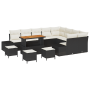 Conjunto de Sofás de Jardín de 13 Piezas con Cojines Negro Poliratán Acacia de , Sofás de exterior - Ref: Foro24-3362830, Pre...