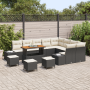 Conjunto de Sofás de Jardín de 13 Piezas con Cojines Negro Poliratán Acacia de , Sofás de exterior - Ref: Foro24-3362830, Pre...