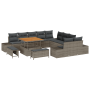 Conjunto de Sofá de Jardín de 13 Piezas con Cojines Gris Ratán Acacia | Foro24.es | Tu tienda online para hogar, jardín y más Foro24.es