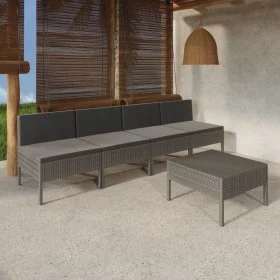 5-teiliges Gartenmöbel-Set und graue synthetische Rattankissen von vidaXL, Gartensets - Ref: Foro24-3094326, Preis: 315,41 €,...