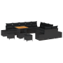 Juego de Sofá de Jardín de 13 Piezas con Cojines Negro Poliratán Acacia de , Sofás de exterior - Ref: Foro24-3362839, Precio:...