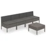 5-teiliges Gartenmöbel-Set und graue synthetische Rattankissen von vidaXL, Gartensets - Ref: Foro24-3094326, Preis: 315,41 €,...