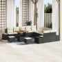 Conjunto de Sofá de Jardín de 13 Piezas con Cojines Negro Poliratán Acacia de , Sofás de exterior - Ref: Foro24-3362840, Prec...