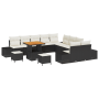 Conjunto de Sofá de Jardín de 13 Piezas con Cojines Negro Poliratán Acacia de , Sofás de exterior - Ref: Foro24-3362840, Prec...