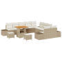 Conjunto de Sofás de Jardín  de 13 Piezas con Cojines Beige Poliratán Acacia | Foro24.es | Tu tienda online para hogar, jardín y más Foro24.es