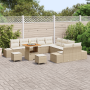 Conjunto de Sofás de Jardín  de 13 Piezas con Cojines Beige Poliratán Acacia | Foro24.es | Tu tienda online para hogar, jardín y más Foro24.es