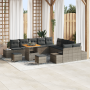 Juego de sofá de jardín  de 13 piezas con cojines gris polirratán acacia | Foro24.es | Tu tienda online para hogar, jardín y más Foro24.es