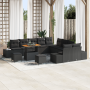 Juego de Sofá de Jardín de 13 piezas con cojines negro poliratán de , Sofás de exterior - Ref: Foro24-3362844, Precio: 887,55...