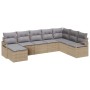Conjunto de sofá de jardín 8 pcs Beige Poliratán