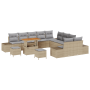 Juego de Sofá de Jardín de 13 Piezas con Cojines Beige Poliratán Acacia de , Sofás de exterior - Ref: Foro24-3362847, Precio:...