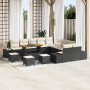 Juego de Sofá de Jardín de 14 Piezas con Cojines Negro Poliratán Acacia de , Sofás de exterior - Ref: Foro24-3362850, Precio:...