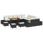 Juego de Sofá de Jardín de 14 Piezas con Cojines Negro Poliratán Acacia de , Sofás de exterior - Ref: Foro24-3362850, Precio:...