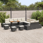 Juego de Sofá de Jardín de 14 Piezas con Cojines Negro Poliratán Acacia de , Sofás de exterior - Ref: Foro24-3362850, Precio:...