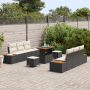 Conjunto de Sofá Jardín de 9 Piezas con Cojines Negro Poliratán Acacia | Foro24.es | Tu tienda online para hogar, jardín y más Foro24.es